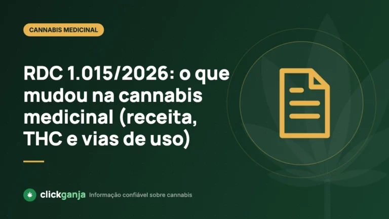 RDC 1.015/2026: o que mudou na cannabis medicinal (receita, THC e vias de uso)